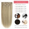 Loxxy Human Hair Extensions Clip in Piano Light Brown Mixed With Platinum Blonde 110Gram 7PCS Seamless Hair Extensions Clip in Human Hair Remy PU Clip In Hair Extensions For Women #P8/60 16Inch