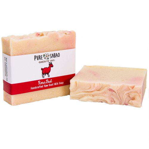 PURE SABAO RoseBud – Goat Milk Soap with Organic Shea Butter – Handmade Natural Soap