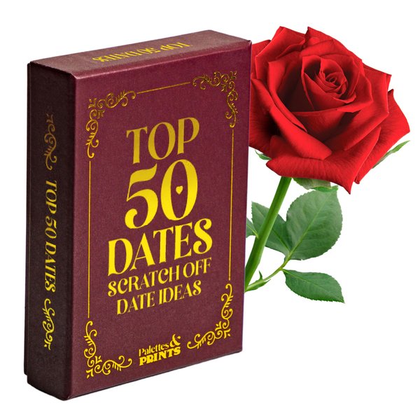 Couples Gift - 50 Date Night Ideas Scratch Off Cards for Couples - 50 Dates - Date Night Box - Any Budget, Time - Couples Games Gift for Boyfriend, Husband, Wife, Girlfriend at Home Date Night Kit