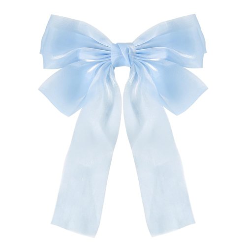 Big Bow Hair Barrettes for Women Girls Blue Bowknot Hair Clips for Long Hair Accessories Elegant Bow-kont for Girls Weeding Birthday Party Decorations Ribbon Hair Bow