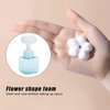 Flower Shape Foaming Soap Dispenser, 250ml Refillable Empty Foam Liquid Hand Soap Container Reusable Plastic Press Bottle for Bathroom(White)