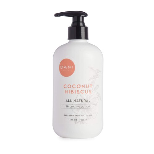 DANI Naturals Hand & Body Lotion- Coconut Hibiscus Scent, Moisturizing, Soothing & Nourishing Lotion for Women, Deep Hydration For Dull & Dry Skin, Natural & Organic Ingredients, Paraben-Free 12 Ounce