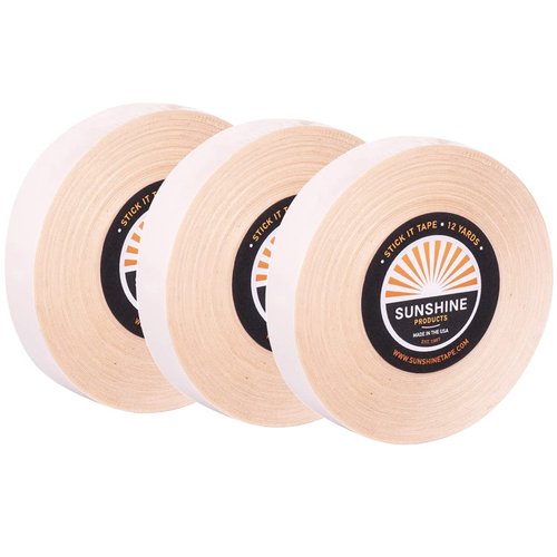 Sunshine Tape 3 Pack Stick It Wig Adhesive Tape Roll - 1/2" x 12 YDS - Double Sided, Medical Grade - Toupee and Wig Tape