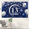 Navy Blue 13th Birthday Decorations for Boys and Girls, Happy 13th Birthday Backdrop, Tablecloth, Balloons Garland Arch Kit - 13th Birthday Banner Party Supplies Bday Decor for Sweet 13 Year Old Teen