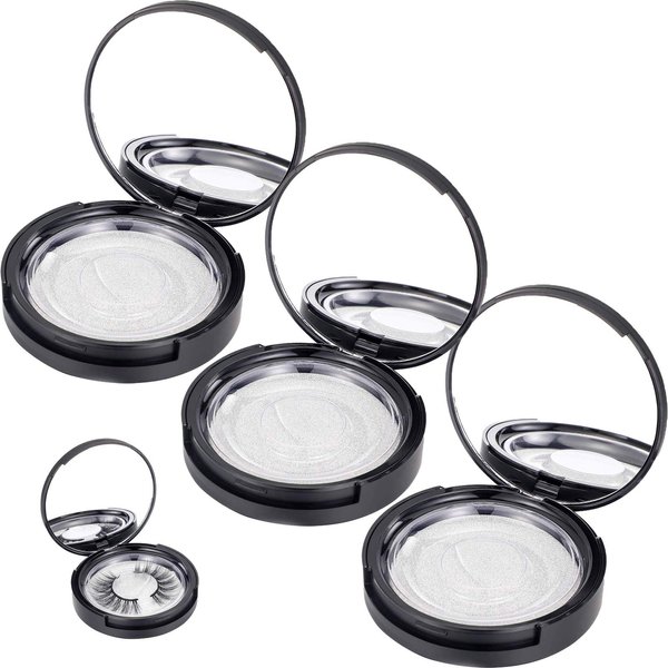 SHEYNIAN 3 Pack Eyelash Storage Case Holder with Mirrow, Empty Eyelash Cases Travel with Lash Holder for for Ladies and Girls