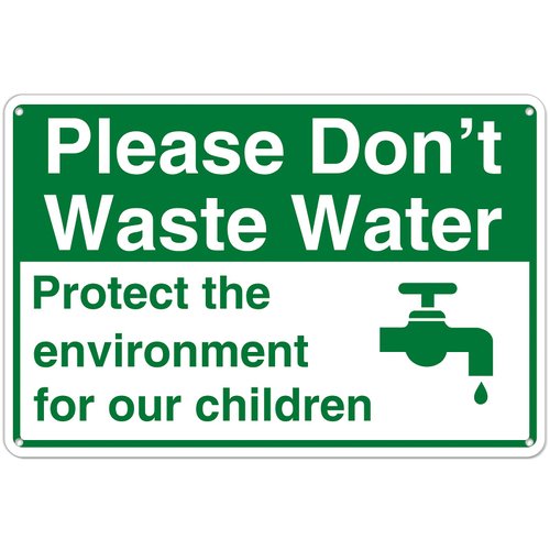 Kadezia 7.8x11.9 Inch “Please Don’t Waste Water” Aluminum Sign – Eco-Friendly Decor for Bathrooms, Kitchens & Public Spaces (058)