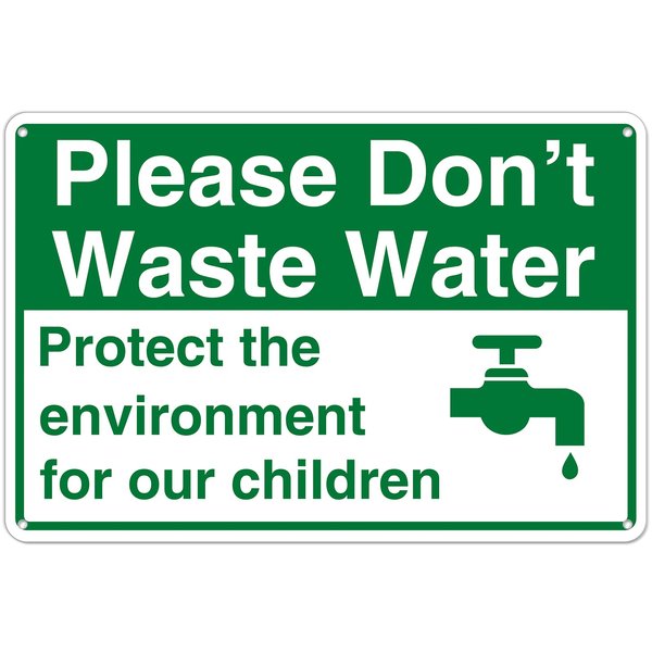 Kadezia 7.8x11.9 Inch “Please Don’t Waste Water” Aluminum Sign – Eco-Friendly Decor for Bathrooms, Kitchens & Public Spaces (058)