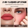 2PCS Lip Tint Lip Stain Set, Velvet Lip Gloss Water Lip Tint Stain Multipurpose Liquid Lipstick Lip Stain Long Lasting Waterproof, Non-Sticky, Lip & Cheek Tint Tinta Para Labios Lip makeup - Set B