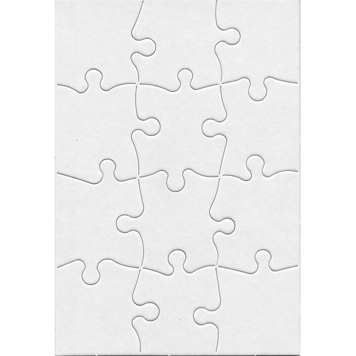 ​​Hygloss Puzzles DIY Party Invite - Blank Puzzle for Decorating - Art Activity - Use as Party Favors - White, Sturdy – 5.5 x 8 Inches, 12 Pieces - Comes with Envelopes - 8 Qty