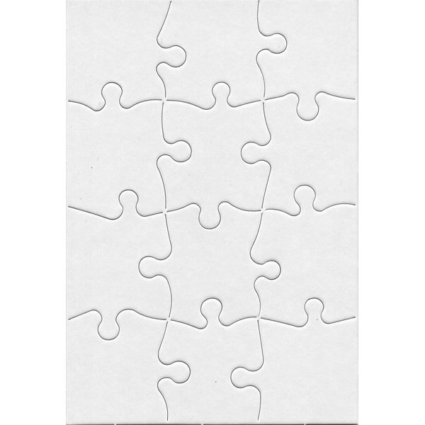 ​​Hygloss Puzzles DIY Party Invite - Blank Puzzle for Decorating - Art Activity - Use as Party Favors - White, Sturdy – 5.5 x 8 Inches, 12 Pieces - Comes with Envelopes - 8 Qty