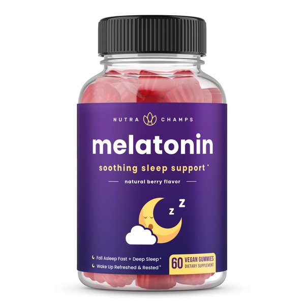 Melatonin Gummies for Kids & Adults | Natural Sleep Aid Drug-Free, Vegan Berry Flavor Kids Melatonin Gummy Supplement | 2.5mg, 5mg or 10mg Dose | Sleeping Pills Substitute