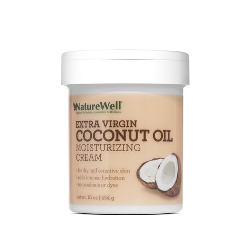 NATURE WELL Extra Virgin Coconut Oil Moisturizing Cream for Face, Body, & Hands, Restores Skin's Moisture Barrier, Provides Intense Hydration For Dry & Dull Skin,16 Oz (Packaging May Vary)