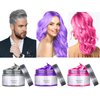 Temporary Hair Color Wax, 3pcs Hair Color Dye Crazy Hair Makeup Kit Instant Hairstyle Cream 4.23 oz Hair Pomades Hairstyle Wax Hair Chalk Gifts for Girls Kids Men Women(Gray+Purple+Pink)
