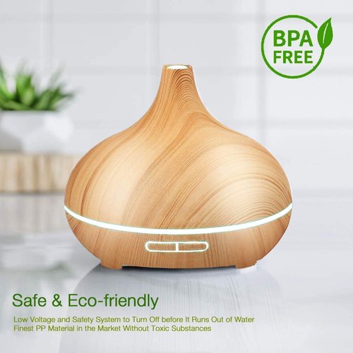 Cool Mist Humidifiers - Essential Oil Diffusers with 7 Lighting Options - Auto Shut Off Humidifiers for Bedroom, Home & Office
