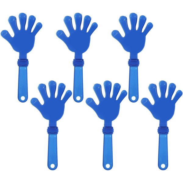 ZCYSRLQIN 6 Pcs Royal Blue Hand Clappers 7.5 Inch Clappers Noisemakers Noise Makers Party Favors Plastic Clapper Sporting Events Cheers Ball Dance Basketball Football Noisemakers （Royal Blue）