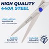 Bucchelli 7 Inch Left Handed Shears for Hair Cutting - Japanese 440A Inch Barber Scissors - Convex Blades with Adjustable Tension Knob - Hair Shears Professional (Silver Left 7")