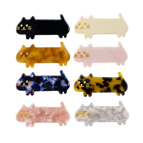 Cat Hair Clips For Girl 8 Pcs Cute Cat Barrettes For Women Fashion Kitty Hair Clips Barrettes Sweet Cat Acrylic Resin Hair Clips