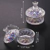 Noverlife Glass Nail Dappen Dish with Lid, Dazzling Crystal Dappen Bowl for Holding Nail Art Acrylic Liquid & Powder, Nail Art Glassware with Lid for Nail Decor Manicure Care, Dappen Monomer Holder