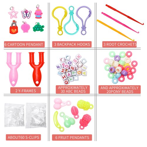 XKDOUS 24 Colors Rubber Band Bracelet Kit, Loom Bracelet Making Kit for Art and Craft, Rubberband Bracelets kit for Kids Ages 6+