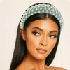 AHONEY Green Headband for Women Girls, Hair Bling Rhinestone Crystal Glitter Sparkly Diamond Padded Headband Fancy Jeweled Headpiece Holiday Hair Accessories Birthday Gifts (Green)