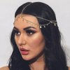 Kilshye Boho Sequin Head Chain Gold Prom Headpiece Hair Chains Festival Costume Headband for Women
