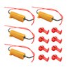 Osilly 50W 6Ohm Load Resistors, 4pcs Car LED Decoder Resistors, Fix LED Bulb Fast Hyper Flash Turn Signal Blink Error Code for Auto Headlights Fog Lights DRL, with 8pcs Quick Wire Clip (Gold)