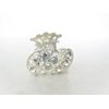 small mini silver metal crystal hair claw clip (Primary color: lavender)