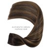 WENNALIFE Wire Hair Extensions (Increase 50% Lifespan) Real Human Hair 14 inch 75g Balayage Dark Brown to Chestnut Remy Invisible Transparent Fish Line