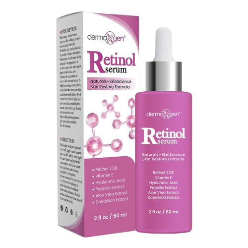 DERMAXGEN Retinol Cream – 3% (Percent) Retinol Cream for Face with Hyaluronic Acid Anti-Aging Face Cream for Fine Lines & Wrinkles – Hydrating Face Moisturizer (2 FL OZ, RETINOL SERUM)