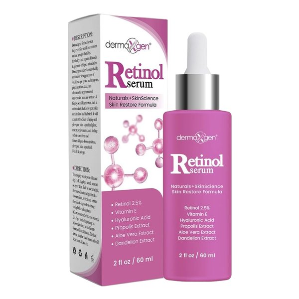 DERMAXGEN Retinol Cream – 3% (Percent) Retinol Cream for Face with Hyaluronic Acid Anti-Aging Face Cream for Fine Lines & Wrinkles – Hydrating Face Moisturizer (2 FL OZ, RETINOL SERUM)