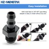 HZ-MONSTAR 6AN Male Flare to 3/8“ Hose Barb Straight Fitting Adapter, Aluminum Black Straight Swivel Hose Fitting Fuel Line Adapter on Barbed Pipe Connector Work for Fitting Fuel Line