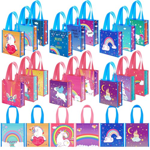 20 Pcs Medium Unicorn Gift Bag Rainbow Unicorn Party Favor Bags Unicorn Goodie Treat Bags Candy Favor Bags Reusable Non Woven Unicorn Tote Bags for Kids Boys Girls Unicorn Birthday Party Supplies