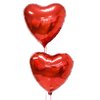 wrovitik 2 pcs Red Heart Foil Balloons,24 Inch Heart Shaped foil Balloons Love Balloons for Wedding Decoration Party Valentines'Day Birthday Balloons
