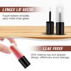 5 Pcs 5ml Frosted Glass Lip Gloss Tubes Refillable Square Lip Glaze Tube Vials Mini Lip Balm Bottle Container with Wands & Stoppers for Women Girls DIY Makeup Travel