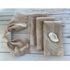 Eight Owls Stonewashed Linen Napkins - 20 Inch x 20 Inch – Set of 4-100% Pure Linen Cloth - Mitered Corners - Coast, (Warm Pebble)
