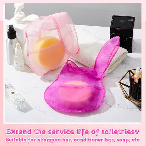 4 Pieces Bar Conditioner Bag Mesh Soap Bag Bottle Free Soap Bar Bag Bar Soap and Shampoo Bar Holder Soap Saver Bag Soap Saver Pouch Bar Soap Holder Travel Soap Bar Saver for Body Facial Cleaning