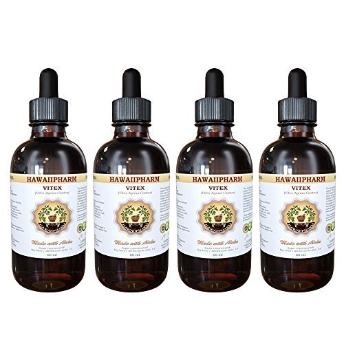 Vitex Liquid Extract, Organic Vitex (Vitex Agnus-Castus) Tincture, Herbal Supplement, Hawaii Pharm, Made in USA, 4 fl.oz
