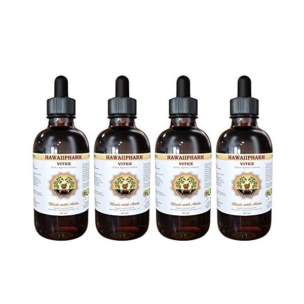 Vitex Liquid Extract, Organic Vitex (Vitex Agnus-Castus) Tincture, Herbal Supplement, Hawaii Pharm, Made in USA, 4 fl.oz