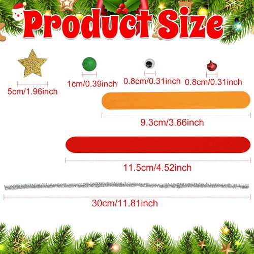 Cinrobiye Christmas Snowman DIY Craft Kit Craft Stick Christmas Tree Hanging Ornaments Hanging for Winter Christmas Party Favor Children Fun Home Classroom Activities Project