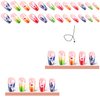 24 Pcs Coffin Press on Nails Long French Fake Nails Floral False Nails with Glitter Design Ballerina Nail Tips Glossy Acrylic Glue on Nails Spring Stick on Nails Cute Floral Nails for Women Girls