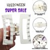 Halloween Hair Bows Clips Square Shark Hair Claw Clip Milk White Spider Silk Ghost Evil Spirit Bow-knot Hair Clips for Thick Thin Hair Nonslip Alligator Clip Halloween Hair Accessories 3Pcs
