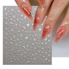 6 Sheets Metallic Nail Art Stickers Shiny Glitter Moon Star Nail Decals 3D Self-Adhesive Gold Silver Rose Gold Heart Love Nail Art Design Nail Art Supplies for Women Girls Nail Decoration Accessories