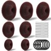 TsMADDTs Hair Bun Maker, Dount Bun Maker for Long Hair Ring Style Set with 7pcs Hair Bun Makers 5pcs Hair Elastic Bands 20pcs Hair Pins Dark Brown