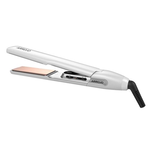 Arrojo AP-C450 White Ceramic Smoothing Iron — Dual Voltage Flat Iron — 450 Degrees in seconds — Ceramic Hair Iron for All Types of Hair — No Frizz Ceramic Plates — 1 ¼ Inches