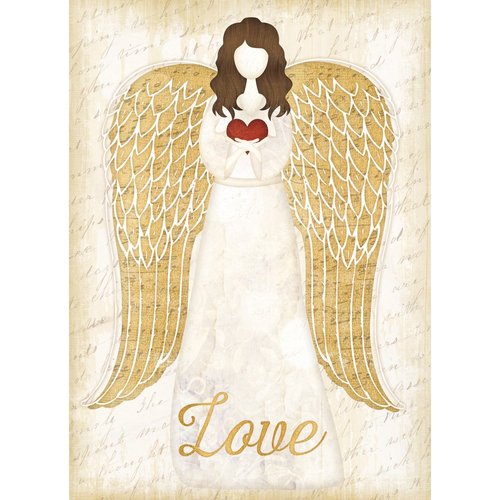 Tree-Free Greetings Christmas Cards and Envelopes, Holiday Card Set, 5 x 7 Inch Cards, Holiday Box Set of 10, Christmas Angel, (HB93390)