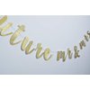 Future Mr & Mrs Banner for Engagement Bridal Shower Bride and Groom Party Decorations Pre-Strung Sign (Gold Glitter)