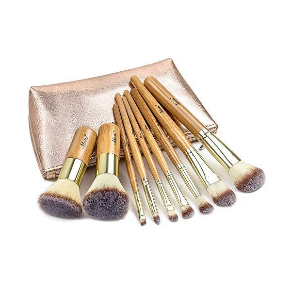 Matto Makeup Brushes 9-Piece Makeup Brush Set Foundation Brush with Travel Makeup Bag
