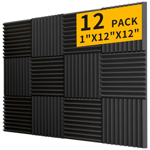 Saiqiang sound proof foam panels for walls,12Pack for High-Density sound proof panels for walls, 1"×12"×12" Acoustic panels sound absorbing for Noise Absorbing Canceling
