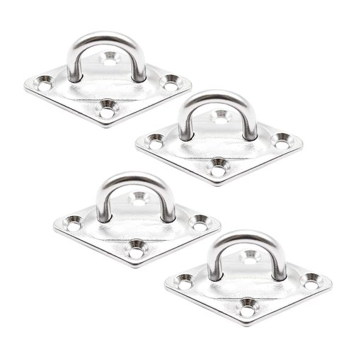 MARINE CITY U-Shaped Pad Eye, Polished Finish Stainless Steel (2-3/8 x 1-1/2 inches), Durable, Corrosion-Resistant, Easy to Install for Marines, Boats, Ships, Kayaks, and Outdoor Use (Pack of 4)