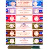 Satya Organic Incense Sticks- Gift Set of 6 Pack - Nag Champa,Indian Rose,French Lavender,Aromatic Frankincense, Palo Santo,Path Breaker, Natural Incense Sticks 15 Grams x 6 Pack, Blue